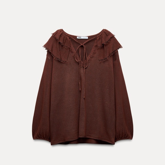 Zara Ruffled Knit Top - Picture 4 of 6